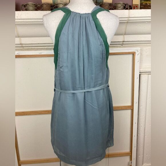 J.Crew silk belted lined shift dress w/ Deco vibe love the green accents 🌷❤️🌺 - Picture 2 of 11